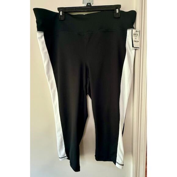 Ideology Cropped Black and White Leggings Women's 2X - Picture 1 of 8